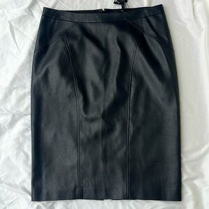 BCBG Faux leather black pencil skirt